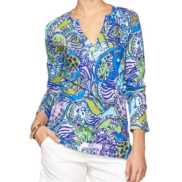 Lilly Pulitzer Tops - Lilly Pulitzer Multi Cattitude Odette Tunic EUC